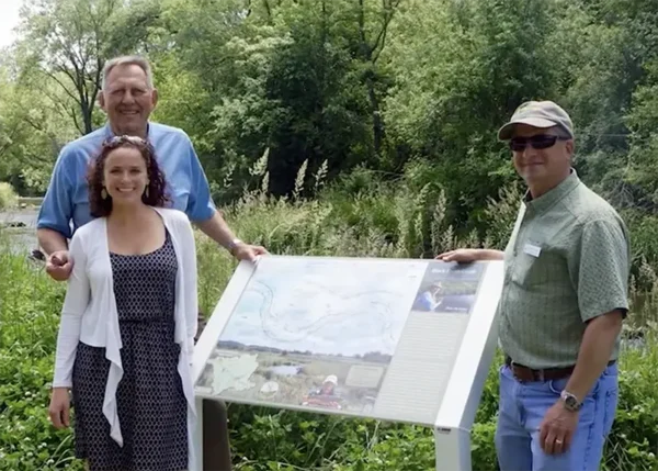 Born’s work with Trout Unlimited has spanned four decades. With Lauren Brown and Tom Krauskopf along lower Black Earth Creek in 2018. Photo courtesy of Trout Unlimited Wisconsin