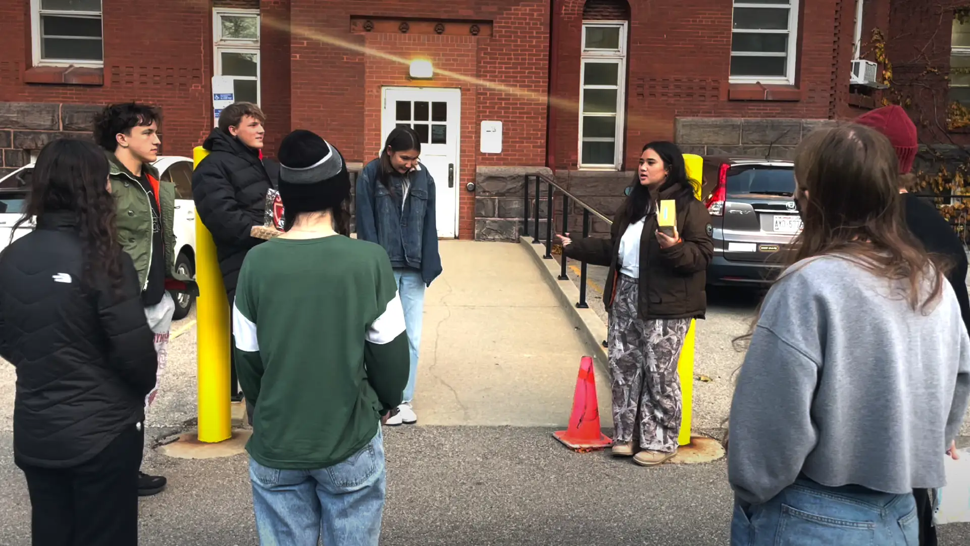 ESSP students meet behind Science Hall.