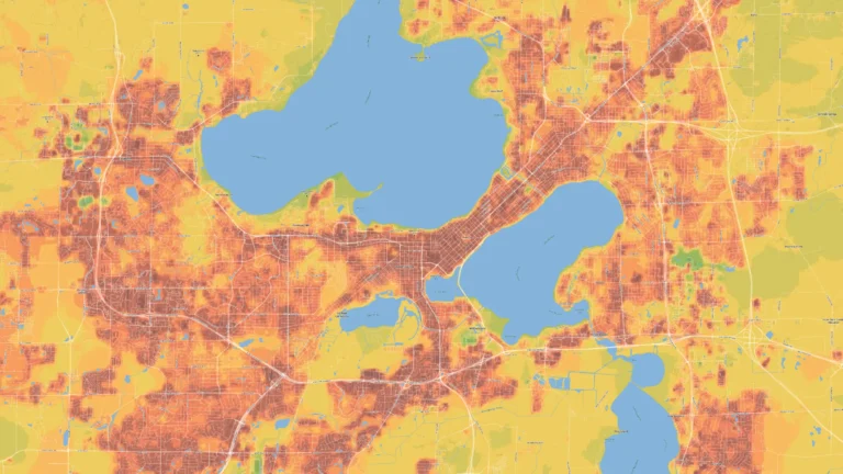 Isthmus Heat Island color mapping