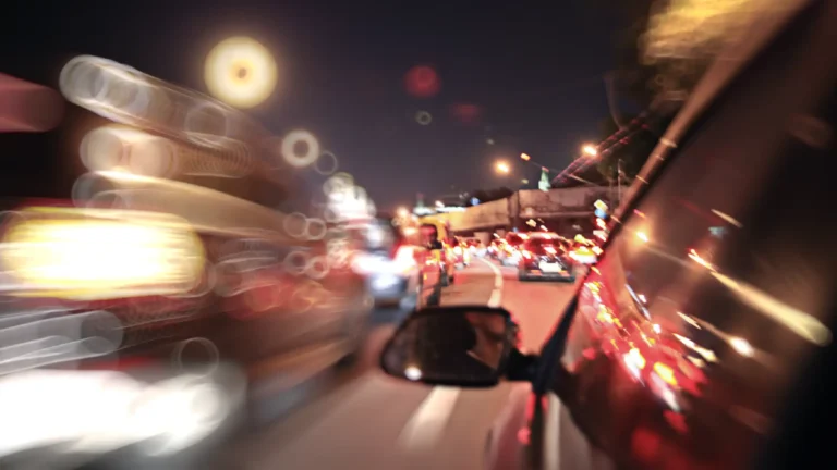 Traffic jam at night.