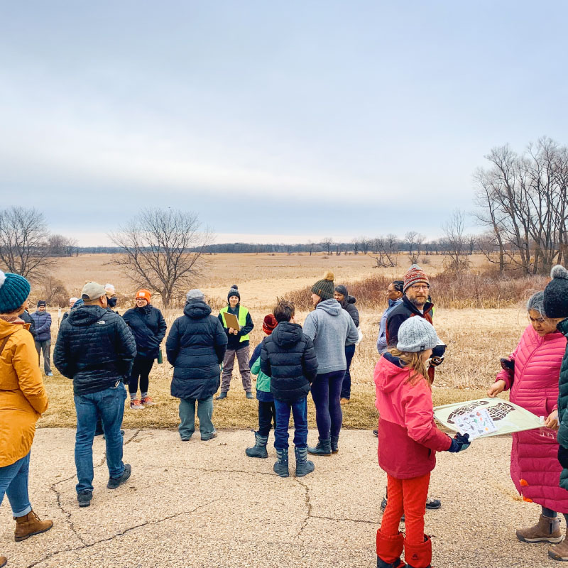 1.	The first event, held on Sunday, March 5, started with guided hikes at the Lussier Family Heritage Center. Photo by Alessandra Rella