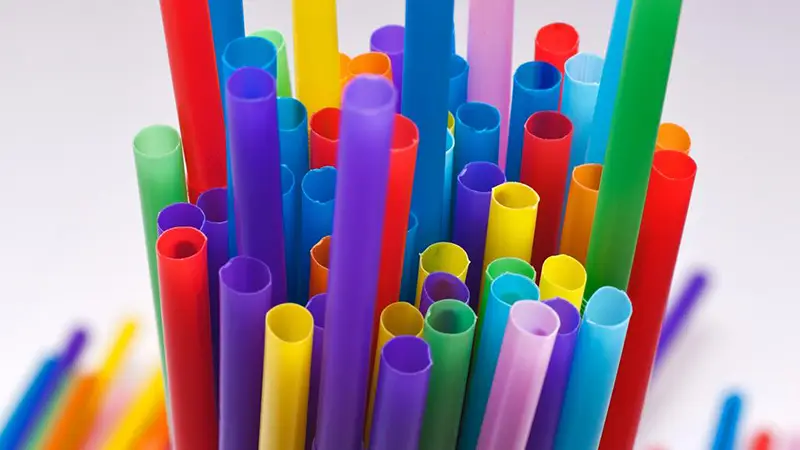 Colorful plastic straws