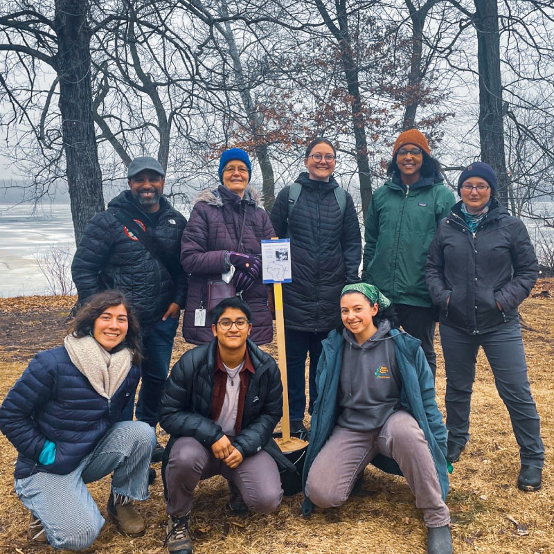 6.	On Monday, March 6, Emily Ford joined Wisconsin Hoofers for an outdoor hike along the Lakeshore Nature Preserve. Photo by Amy Lord, Ice Age Trail Alliance