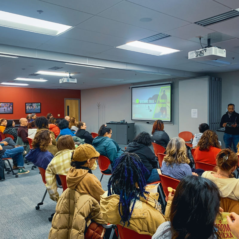 7.	On Monday evening, the UW South Madison Partnership and the UW Odyssey Project hosted Emily Ford for another screening of her films. Photo by Alessandra Rella