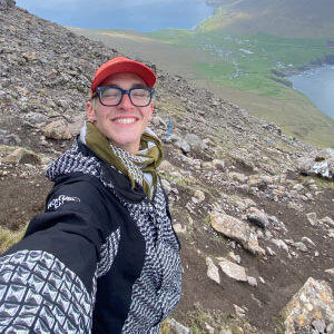 Artman hiking in the Copenhagen mountains on a study abroad trip for sustainable development. Image courtesy of Bennett Artman