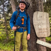 Hiking out of Bob Marshall Wilderness and entering the Flathead National Forest. Photo credit: Grace Rector