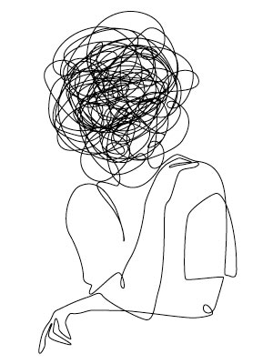 Illustration of mixed feelings anxiety.