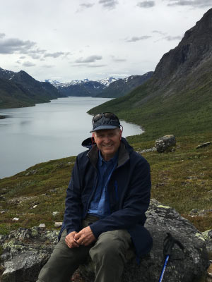 York hiking in Jotunheimen, Norway, during a 2017 trip to visit friends he made as a Fulbright Fellow.