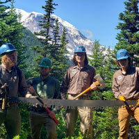 Eddinger (left) while working in the Conservation Corps after graduating from his undergraduate studies. Photo provided by Jesse Eddinger