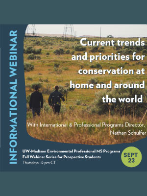 Informational Webinar. Current trends and priorities for conservation at home and around the world. With International & Professional Programs Director, Nathan Schulfer. September 23