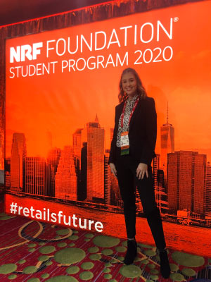 Hayes while at the National Retail Federation Foundation Student Program 2020. Photo credit: Katie Hayes