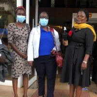 From left to right: Deo Okur from airqo, Dorothy Lsoto, Jennifer (senior environmental officer), Monica (senior environmental officer) and Eunice (legal officer) from NEMA.