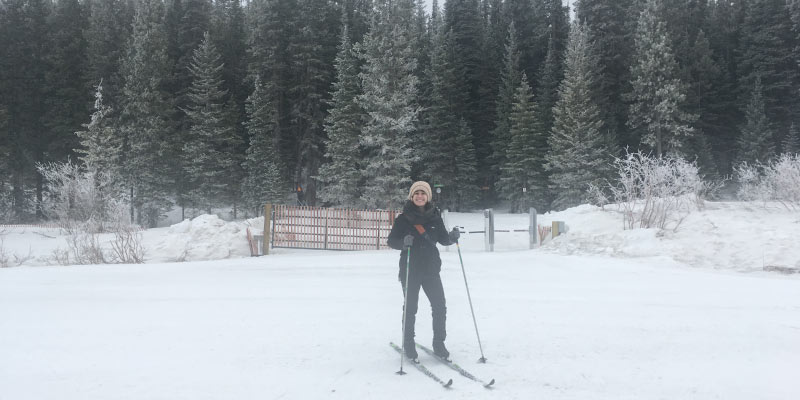 McCoy cross country skiing in Colorado. Photo courtesy of Mary Kate McCoy