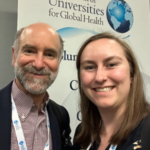Jonathan Patz and Tebbe traveled to the Consortium of Public Universities for Global Health, which was held back in-person for the first time this year. Photo courtesy of Nova Tebbe