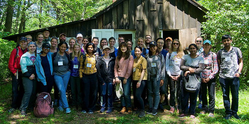 Group of Environmental conservation students at the Aldo Leopold shack