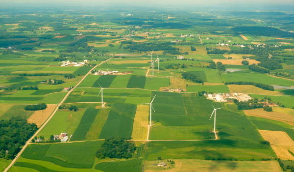 Aerial photo of Wisconsin farmland