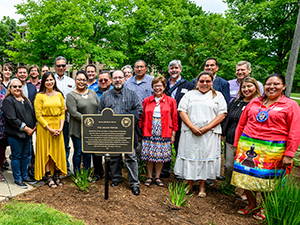 Members of the Ho-Chunk Nation during a heritage marker dedication ceremony